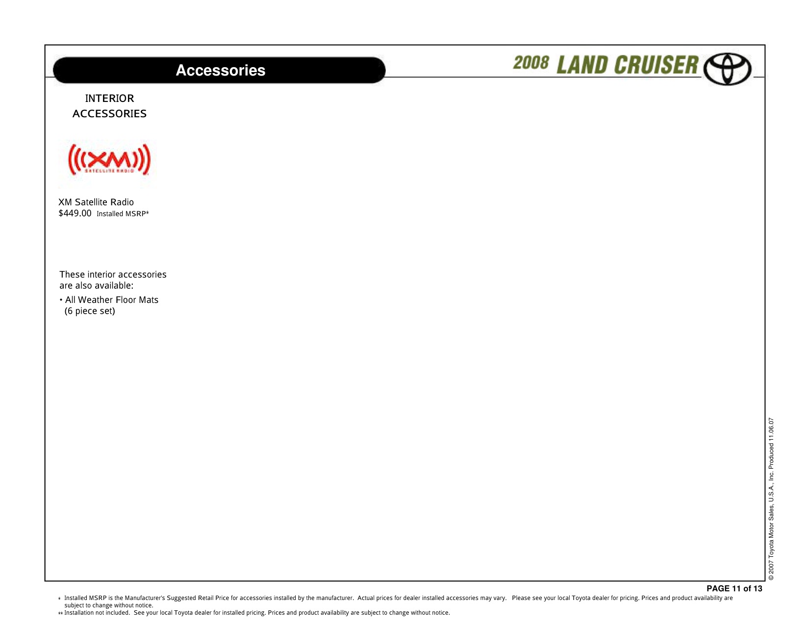 2008 Toyota Land Cruiser Brochure Page 9